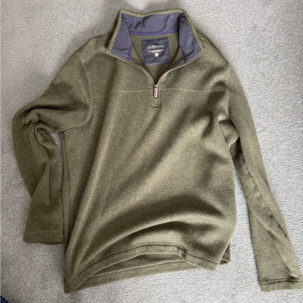 G.H. Bass & Co. Men's Olive Zip-Up Sweater
